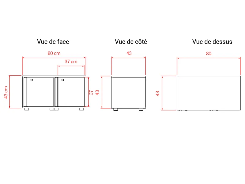 2 Casiers de rangement bas Locker Plus - MDD