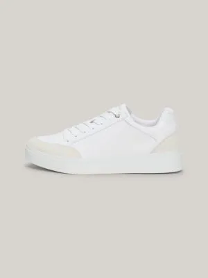 Baskets en cuir multitextures TH Monogram | Blanc | Tommy Hilfiger