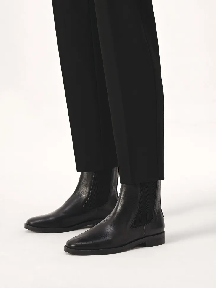 Bottes Chelsea en cuir noir
