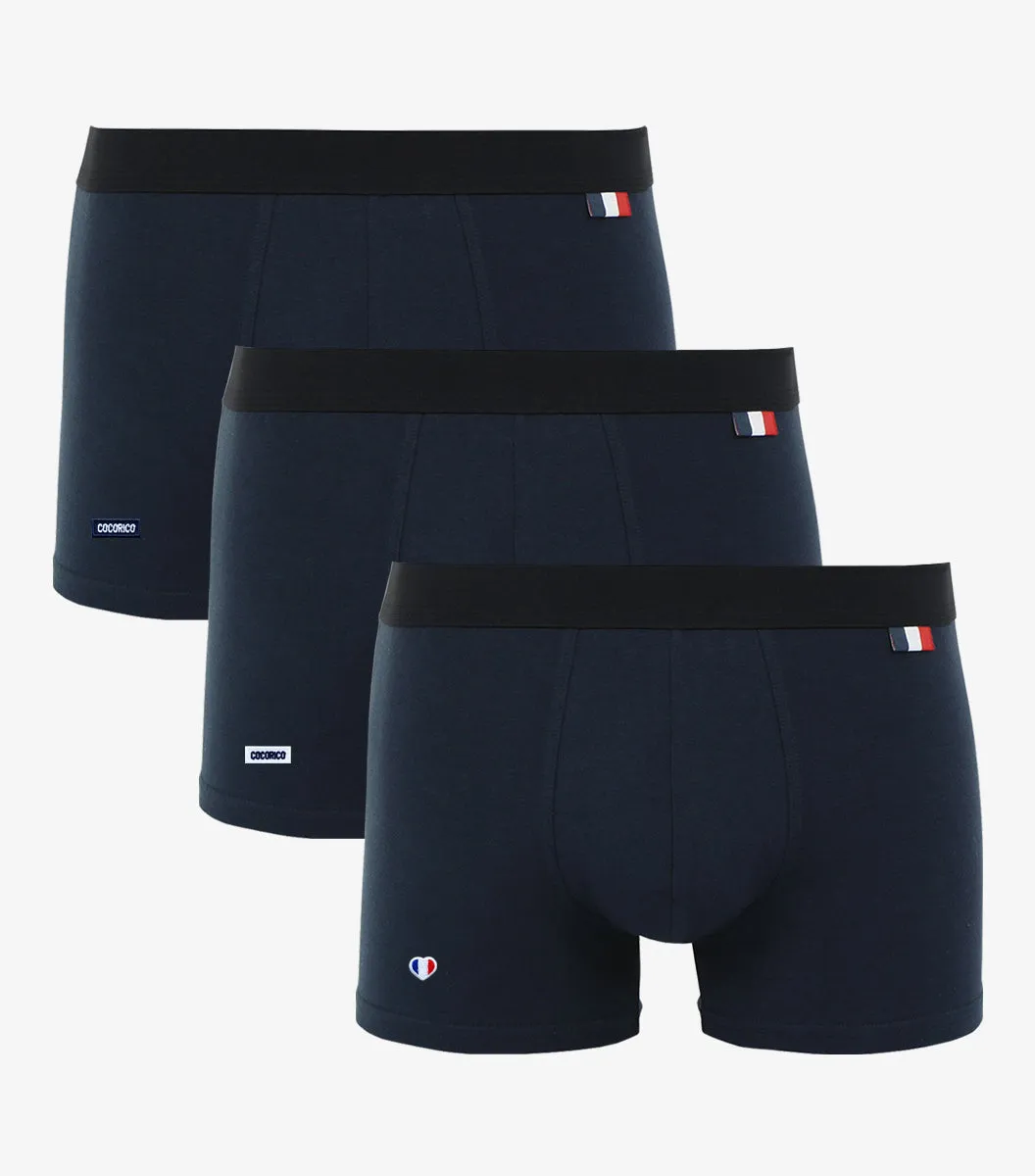 Boxer Homme Marine x3 - Pack Les Essentiels