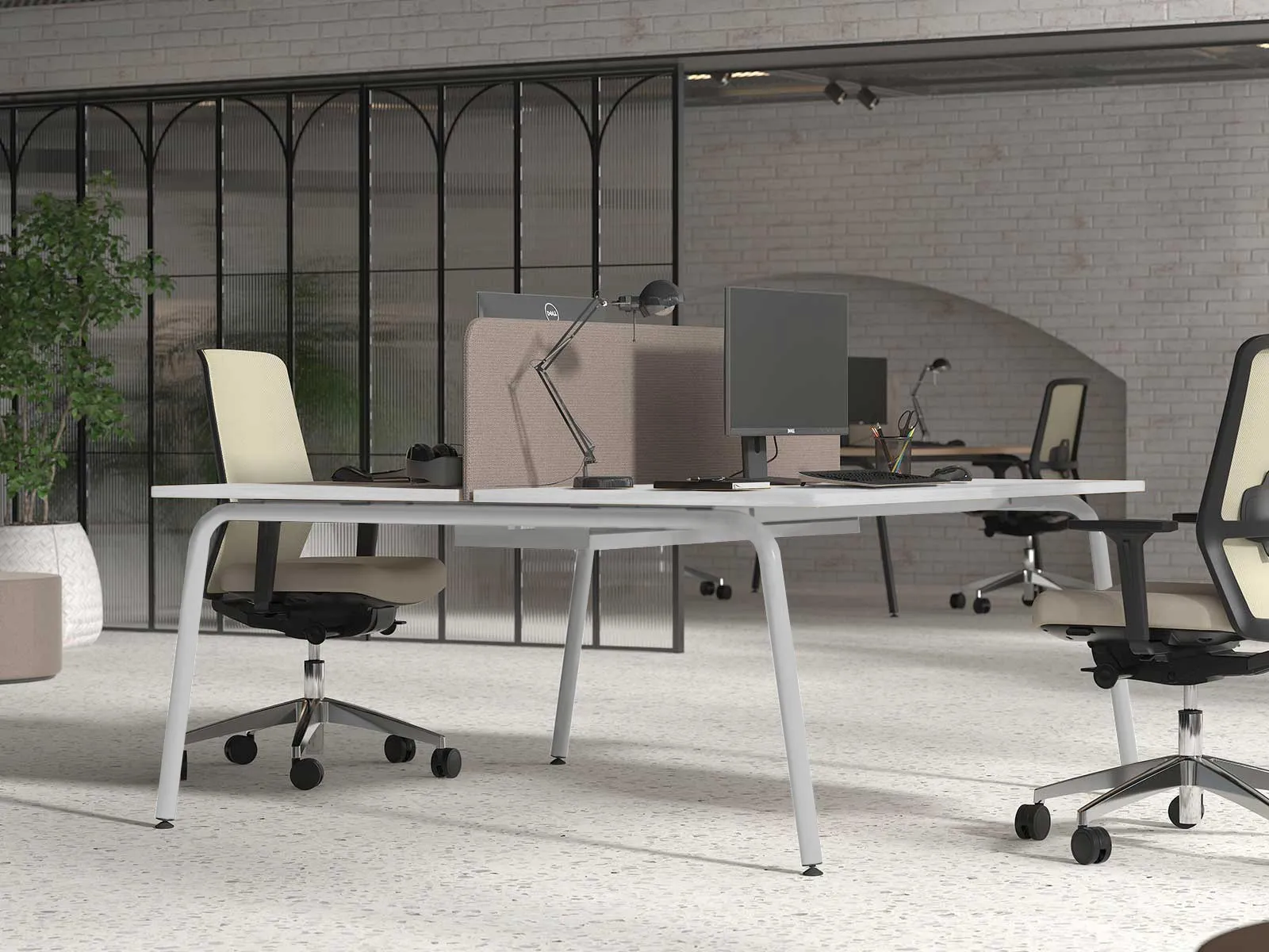 Bureau bench 2 personnes Orbe - Dinavi