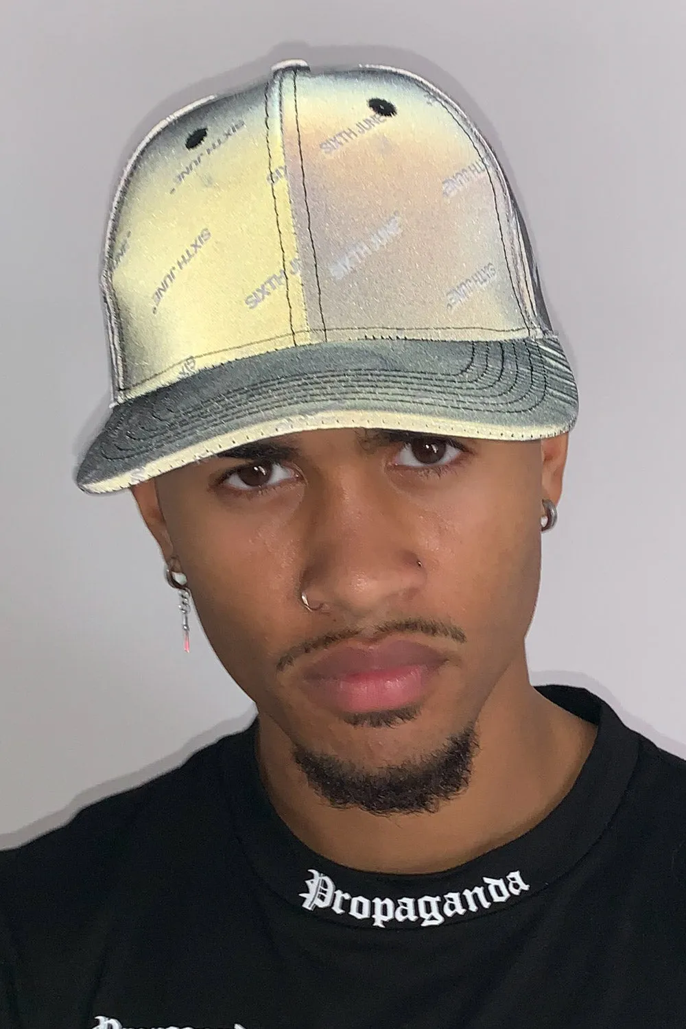Casquette logomania réfléchissante noir
