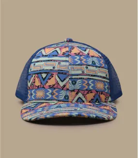 Casquette trucker bleu à imprimé geo eco-responsable - Casquette Kids Trucker High Hopes Geo Patagonia : Headict