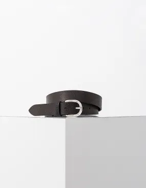 Ceinture noire en cuir à découpes éclairs Homme