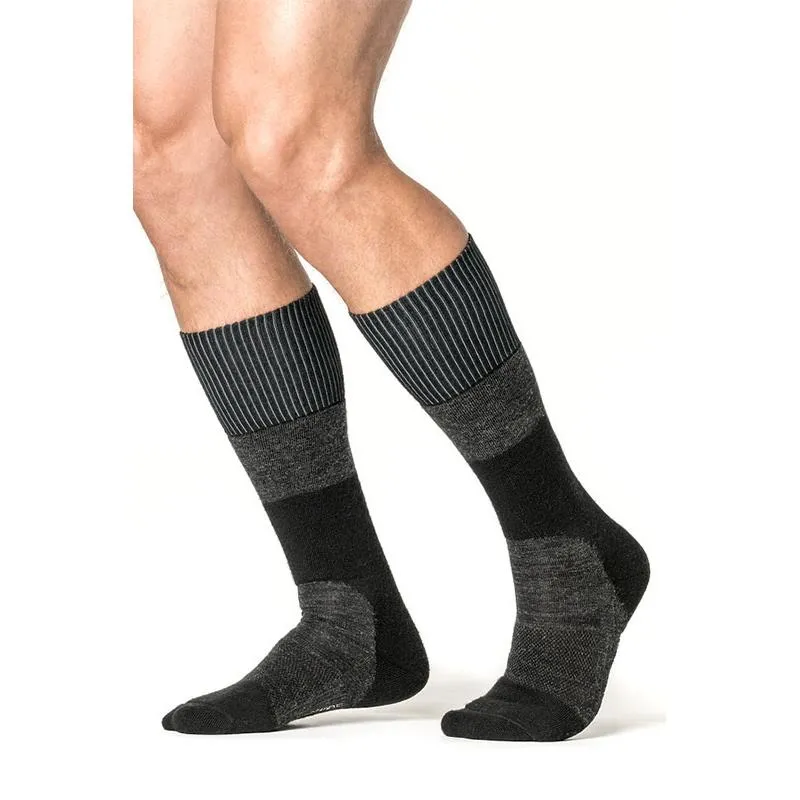 CHAUSSETTES MIXTE WOOLPOWER QUALIFIÉES MI-HAUTES 400 - NOIR/GRIS