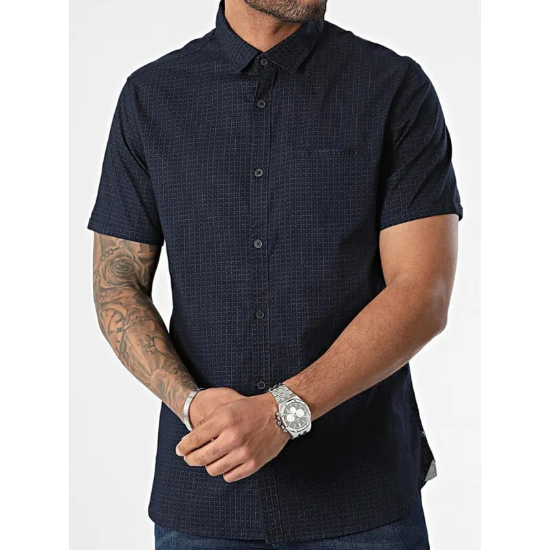 Chemise dobby match rugby bleu homme - Union Black | wimod