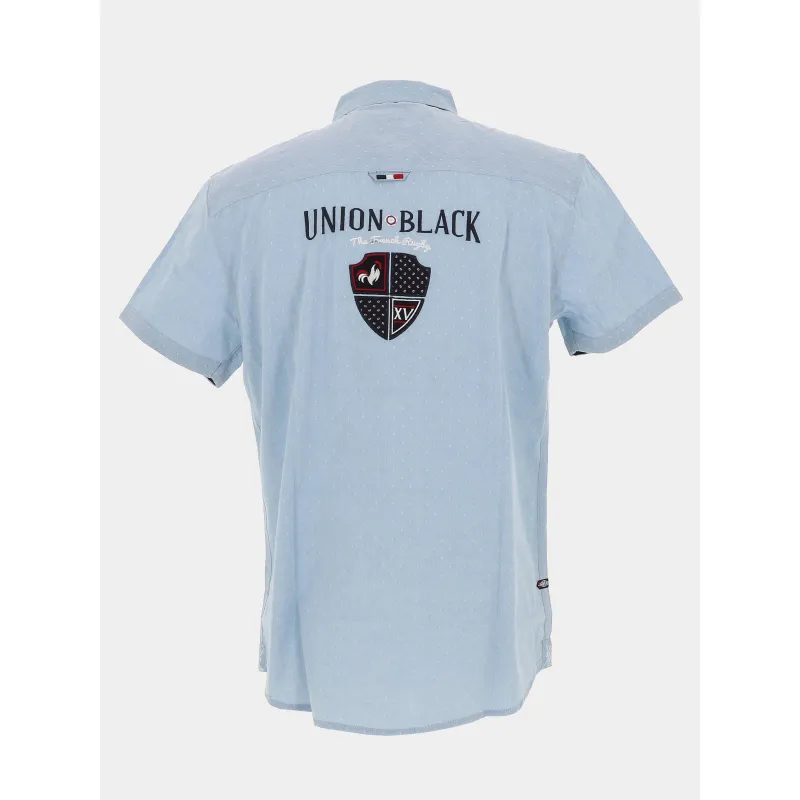 Chemise dobby match rugby bleu homme - Union Black | wimod