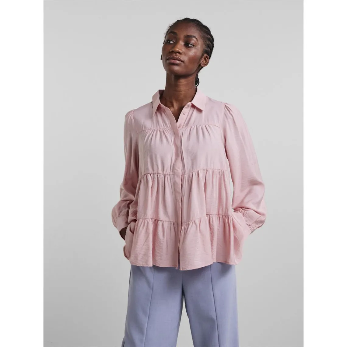 Chemise manches longues rose en viscose Cate | 3 Suisses