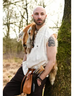 Chemise médiévale sans manches modèle Konstantin, blanc naturel ⚔️ Boutique