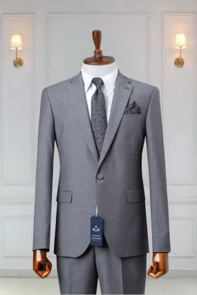 Costume 2 Pieces gris clair un bouton