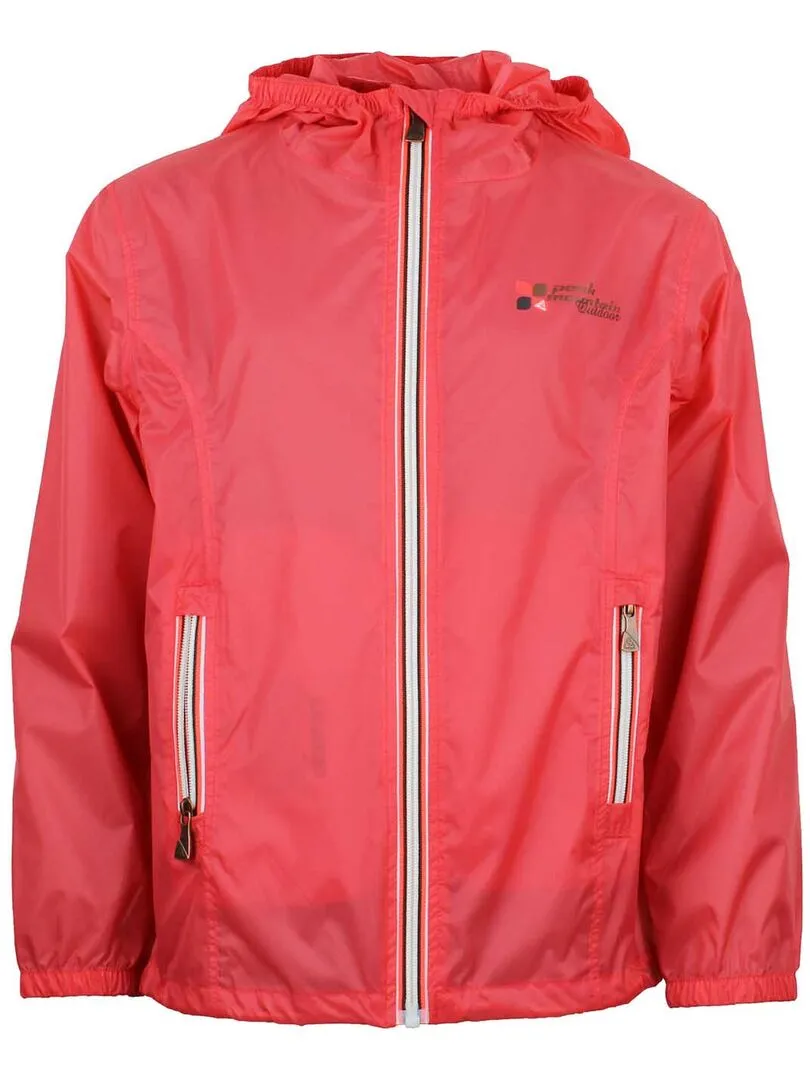 Coupe-vent fille GARANEW - PEAK MOUNTAIN - Orange corail