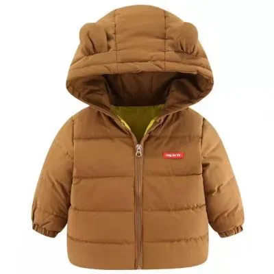 Doudoune classique à capuche chaude et colorée pour garçon et fille 