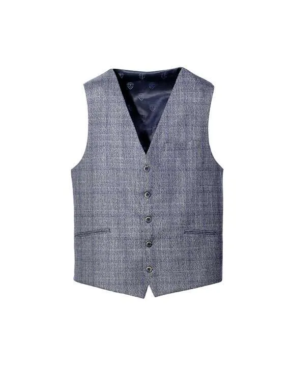 GILET PRINCE DE GALLES BLEU