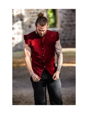 Gilet Renaissance doublé modèle Heinrich, coloris rouge ⚔️ Boutique Épées