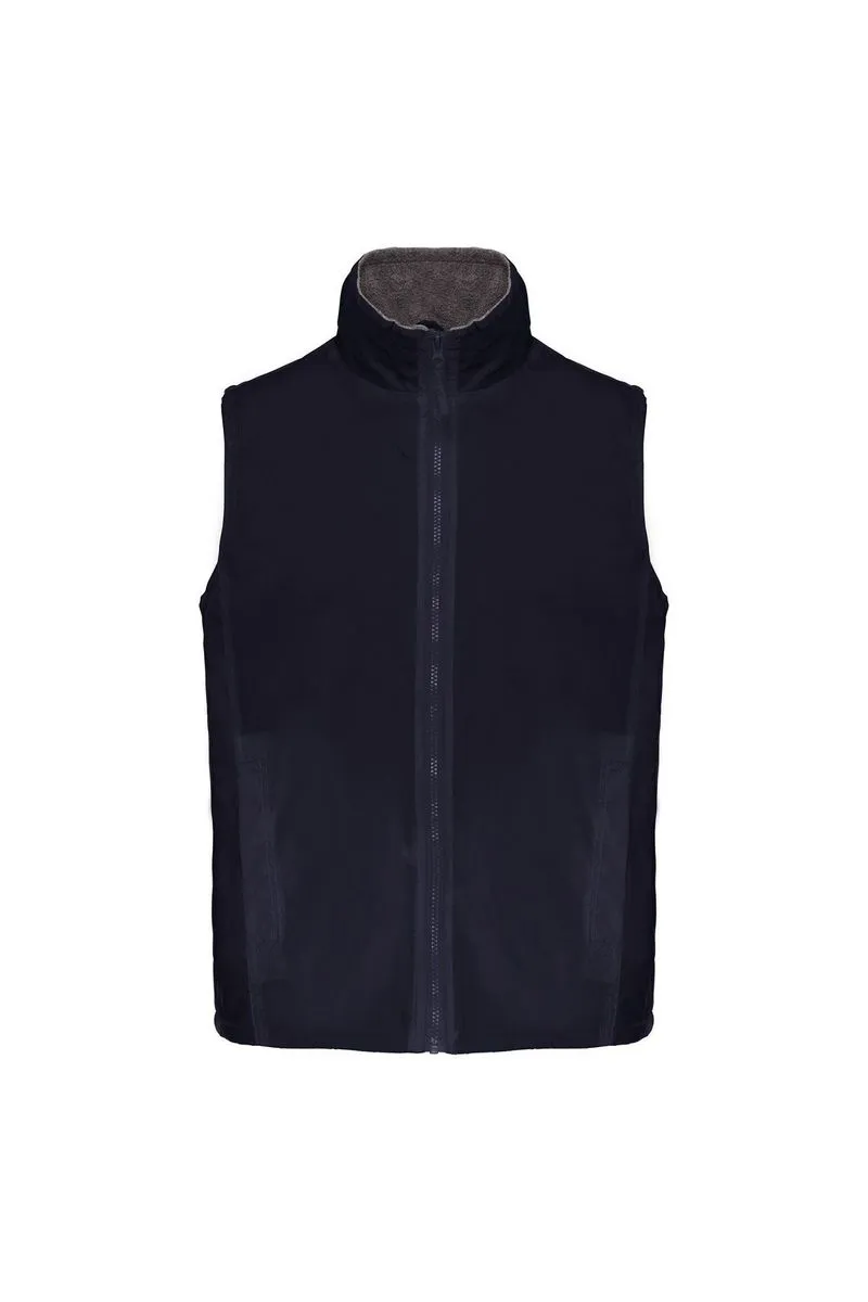 Gilet sans manches doublé polaire - Homme - K679 - bleu marine et gris 