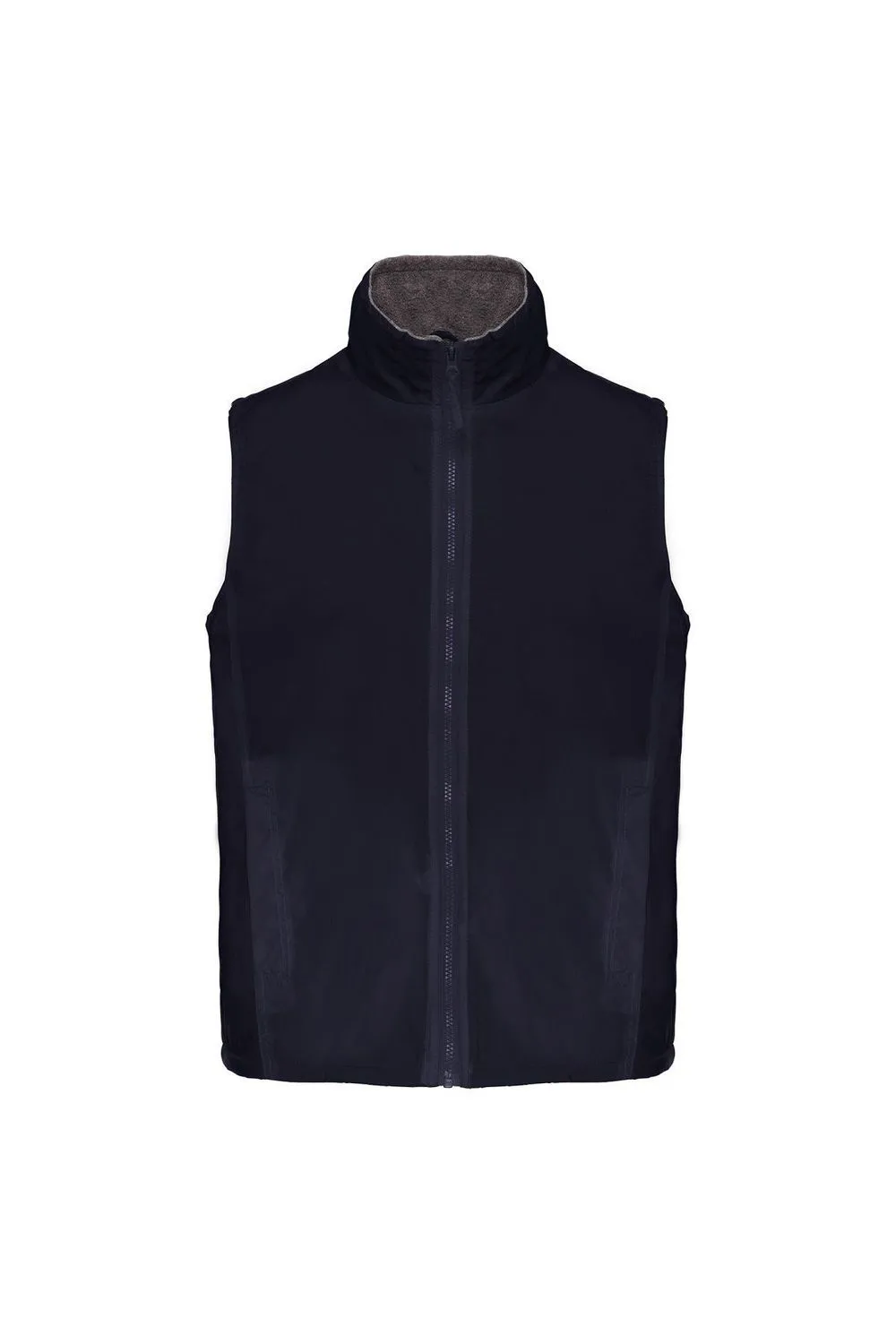 Gilet sans manches doublé polaire - Homme - K679 - bleu marine et gris 