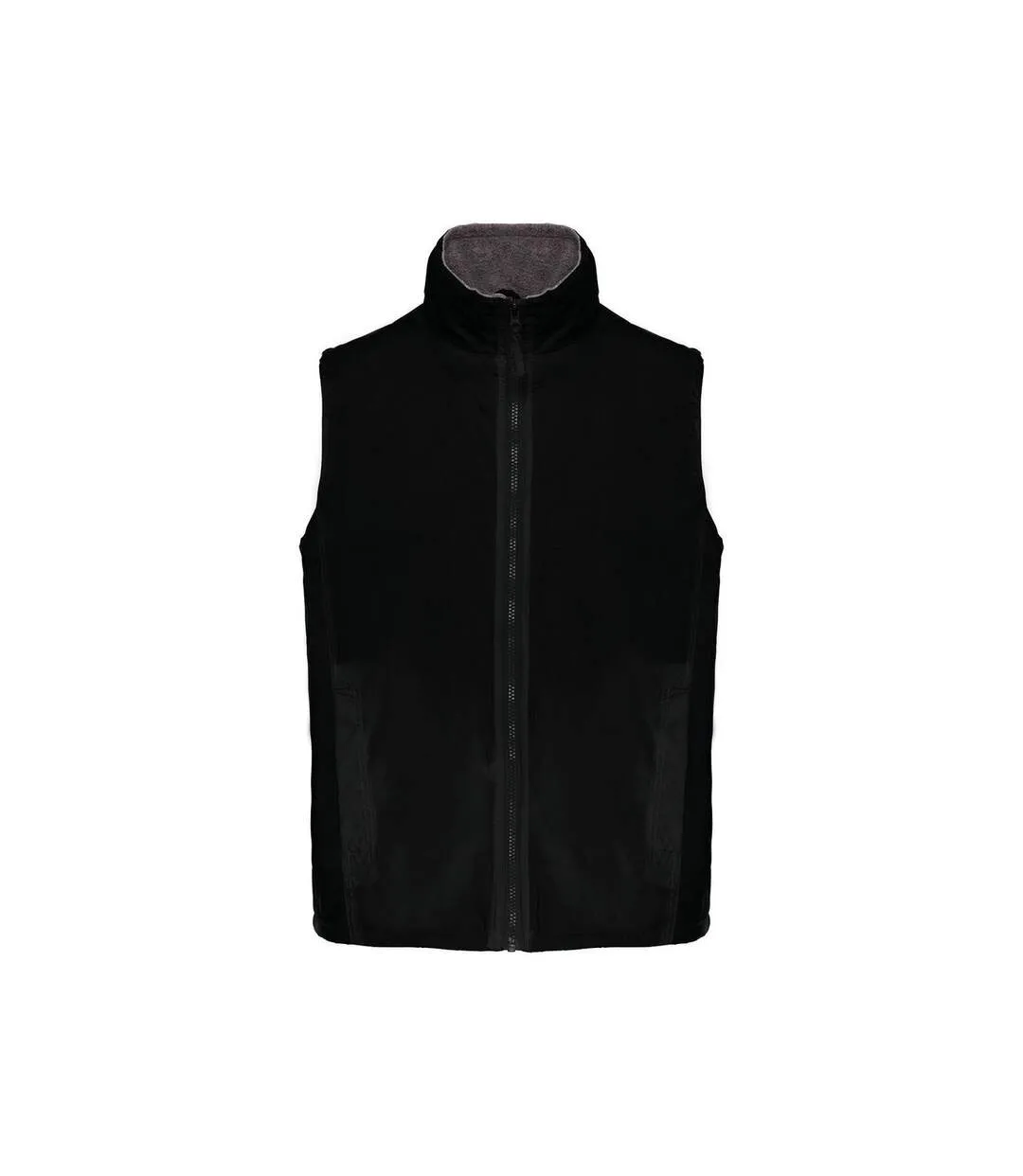 Gilet sans manches doublé polaire - Homme - K679 - noir et gris