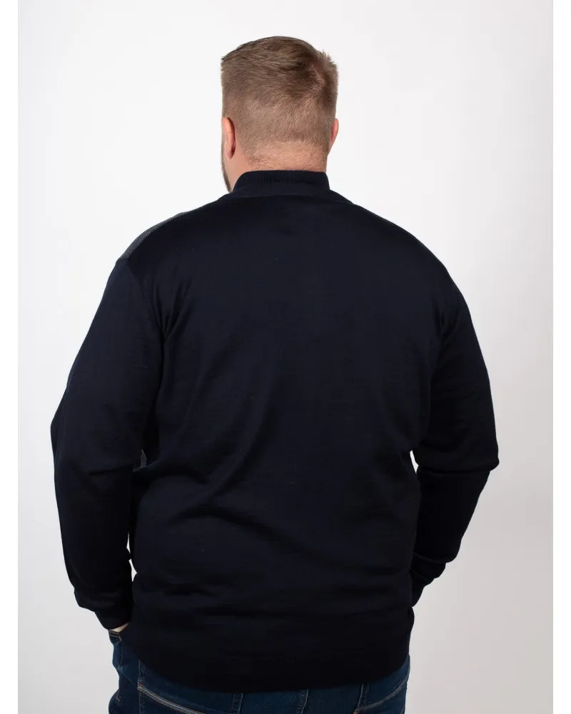 Gilet zippé bimatière Maneven grande taille noir - Size-factory