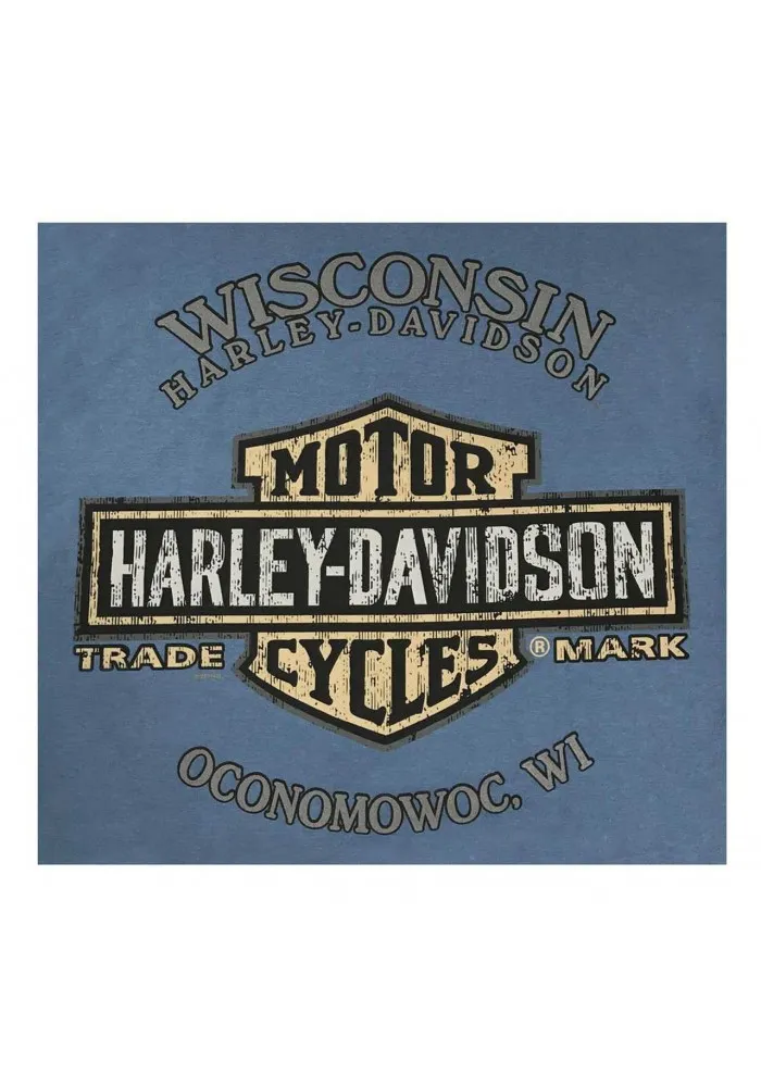 Harley-Davidson Hommes Bar & Shield Logo col rond manches courtes T-Shirt Blue R002316