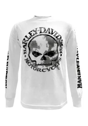 Harley-Davidson Hommes Shirt Willie G Skull manches longues Tee Shirt White 30296646