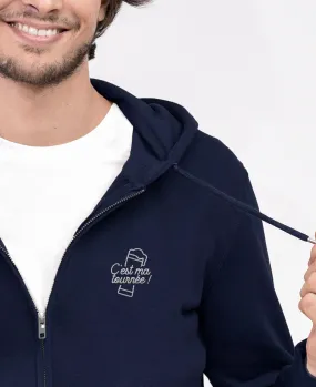 Hoodie zippé homme C'est ma tournée ! (brodé)