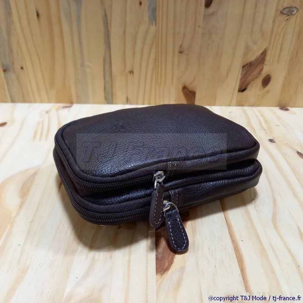 Katana Paris 69322 - Sacoche en cuir vachette avec passe ceinture