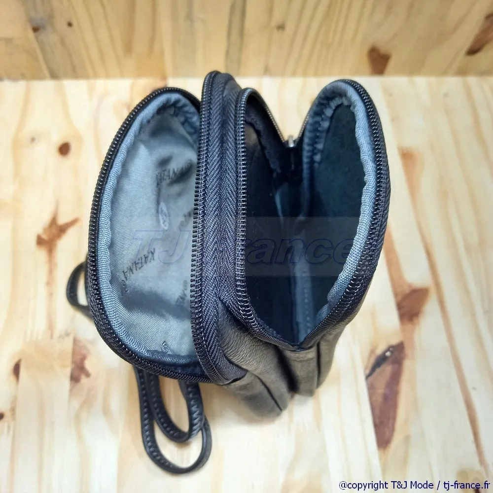 Katana Paris 69322 - Sacoche en cuir vachette avec passe ceinture