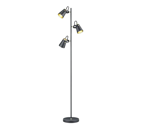 Lampadaire 3 lampes design Trio Edward Noir Métal