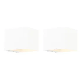 Lot de 2 appliques murales blanches avec variateur et recharge - Joris