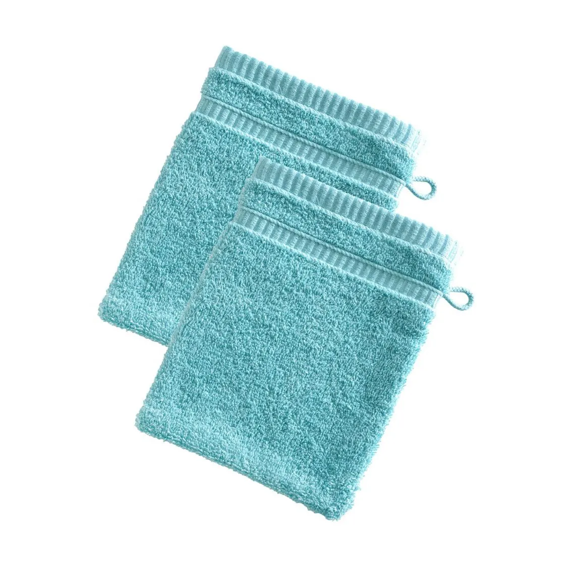 Lot de 2 Gants de toilette Bleu aqua BANDESECHELLE | 3 Suisses