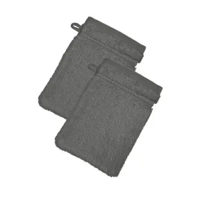 Lot de 2 gants de toilette COTON D'EGYPTE  gris granit en coton | 3 Suisses