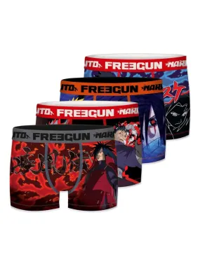 Lot de 4 Boxers garçon Naruto Shippuden Freegun - Rouge