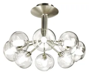 Lustre 8 lampes design Cvl Perla Nickel Laiton massif
