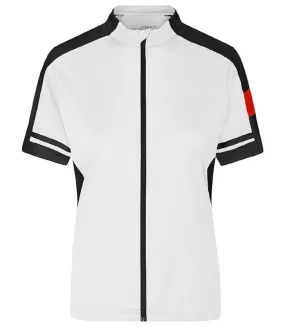 maillot cycliste zippé FEMME JN453 - blanc