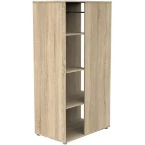 Meuble de rangement enfant - Chêne doré - Décor bois - Avec étagères et penderie - Babyprice Up marron - Baby Price