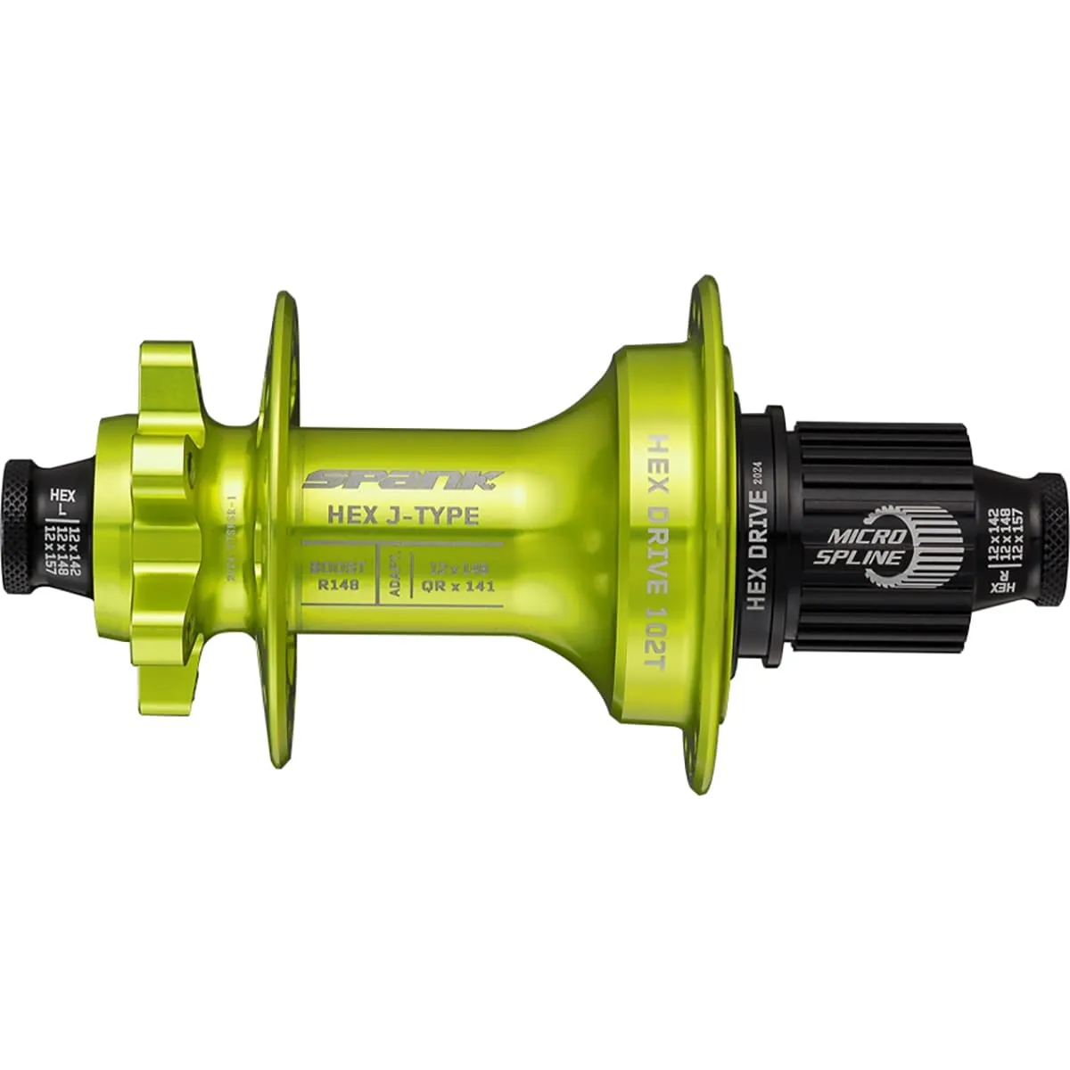 Moyeu Arrière SPANK HEX DRIVE J-Type 102T 12x148 mm Boost E-Plus Vert