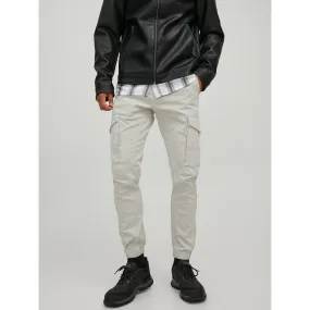 Pantalon cargo Slim Fit Gris Clair en coton Abel Jack & Jones - Pantalon Homme sur MenCorner