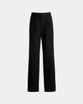 Pantalon À Pinces En Coton Lavé Noir