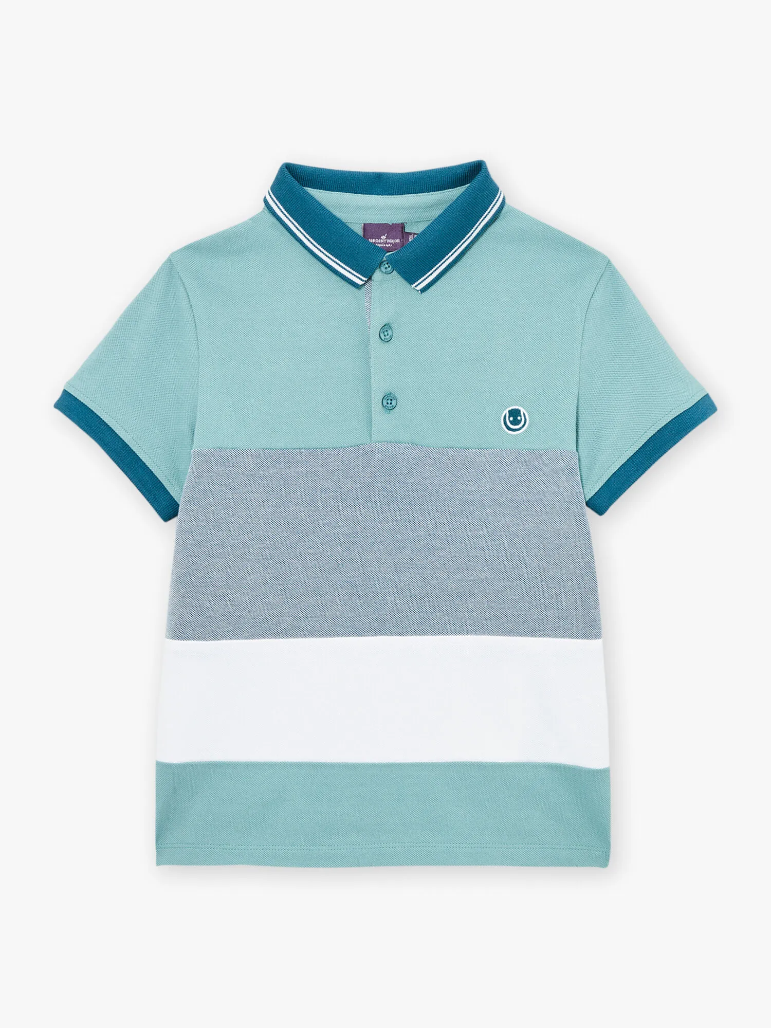 Polo turquoise à rayures