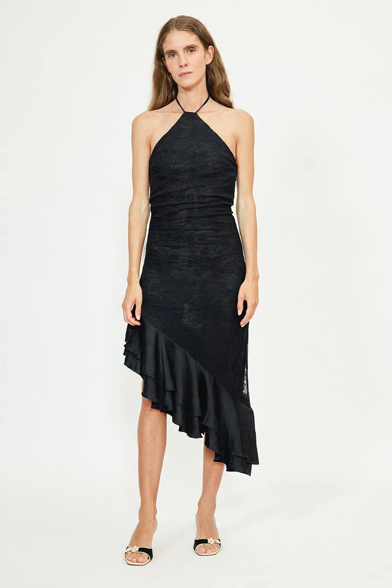Robe asymétrique en dentelle