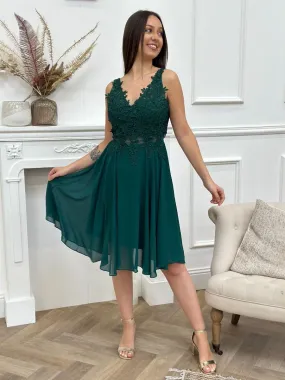 Robe courte Laly Vert Foncé