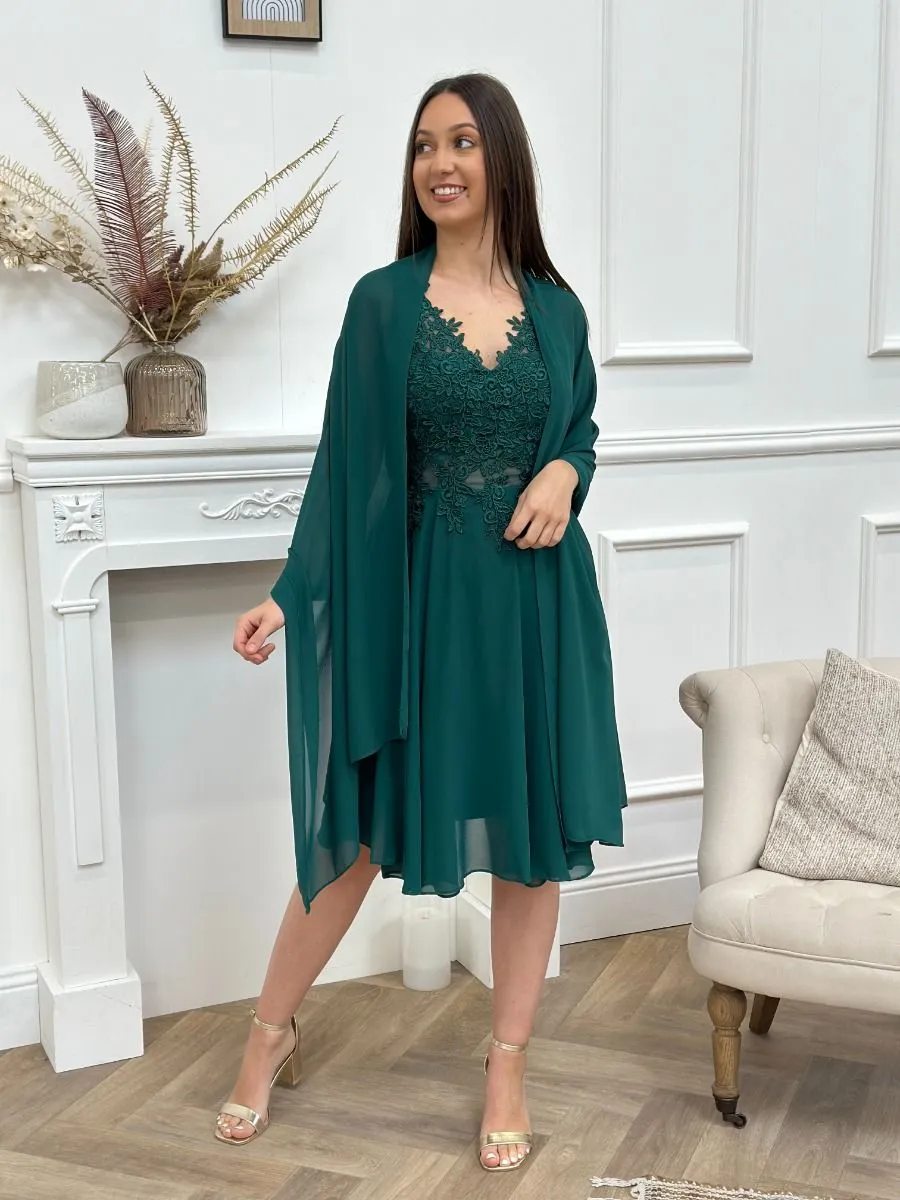 Robe courte Laly Vert Foncé