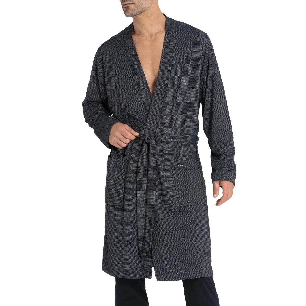 Robe de chambre homme en coton et modal motifs jacquard Ren Impetus