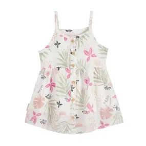 Robe fille en gaze de coton Calipso blanc - Petit Beguin