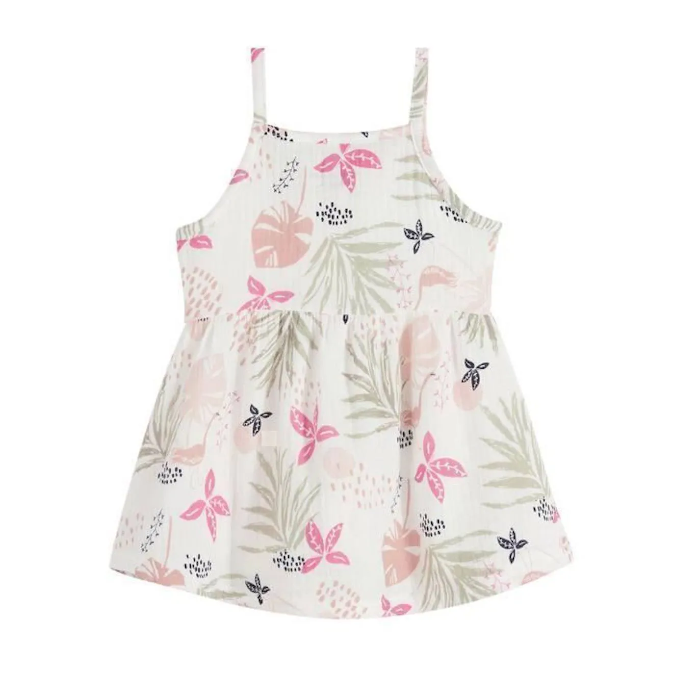 Robe fille en gaze de coton Calipso blanc - Petit Beguin