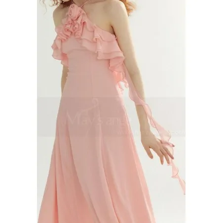 Robe longue rose fleure chic