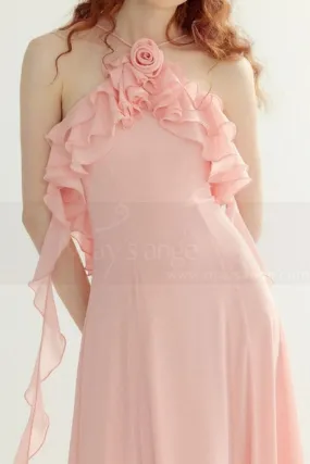 Robe longue rose fleure chic