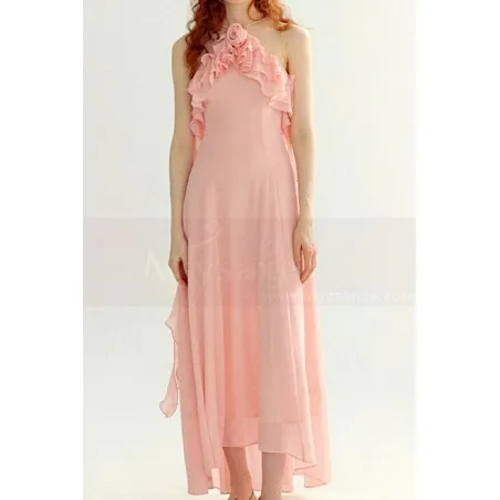 Robe longue rose fleure chic