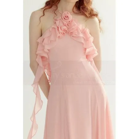 Robe longue rose fleure chic