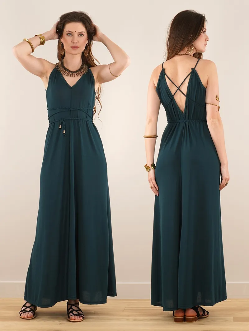 Robe longue à bretelles ample et réversible 